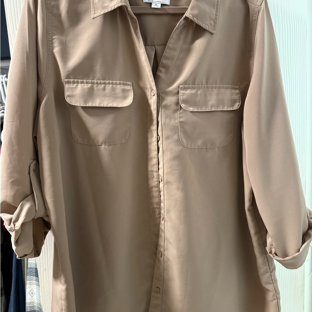 Denim&Co Classic Beige Top